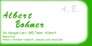 albert bohmer business card